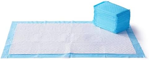 Amazon Basics Heavy Duty Dog and Puppy Pee Pads, Leak-Proof 5-Layer Super Absorbent, Quick-Dry Surface for Potty Training and Housebreaking, Giant Size, 27.5 x 44 Inch, Blue & White, 30-Pack by AmazonBasics