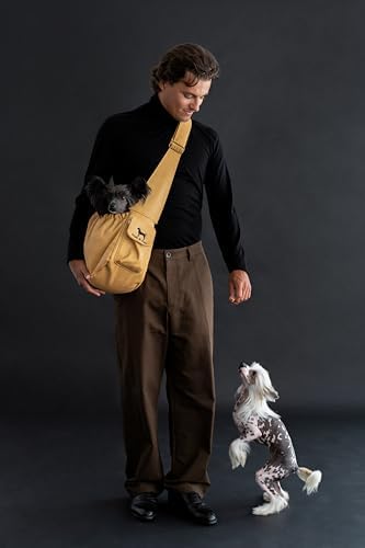 Noah & Paw Dog Sling Carrier for Small Dogs 5-18lb, Dog Sling for Small Dogs and Cats, Dog Carrier with Adjustable Padded Strap, Vegan Leather Lined with Fur, Double Safety Feature, Machine Washable - Image 3