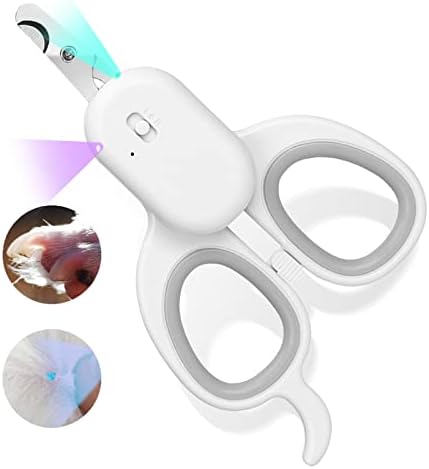 PAKEWAY Pet Nail Clipper with LED & -U-V Light, Cat Claw Trimmer with Ultra Bright LED Light for Nail Bloodline to Avoid Over Cutting, Sharp Angled Blade Grooming Tool for Dog Cat Rabbit Small Animals by PAKEWAY