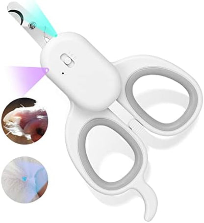 PAKEWAY Pet Nail Clipper with LED & -U-V Light, Cat Claw Trimmer with Ultra Bright LED Light for Nail Bloodline to Avoid Over Cutting, Sharp Angled Blade Grooming Tool for Dog Cat Rabbit Small Animals by PAKEWAY