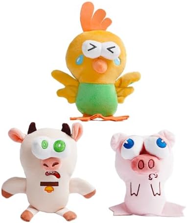 Nocciola Squeaky Dog Toys, Durable Farm Critter Plush Stuffed Dog Toys with Crinkle & 3 Unique Realistic Animal Squeak Sounds to Keep Dogs Busy, Puppy Teeth Toys for Small, Medium & Large Dogs by Nocciola