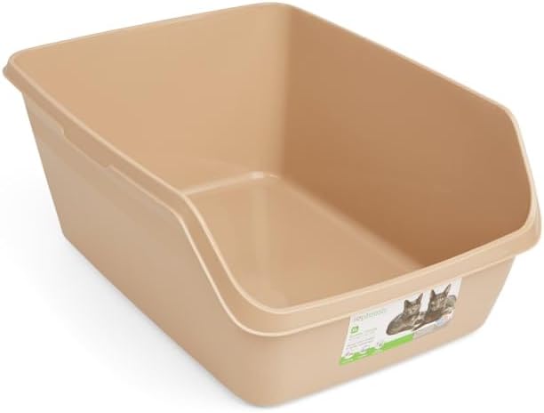 So Phresh Scatter Shield High-Back Litter Box, Tan, X-Large, 24" L X 18" W X 10" H
