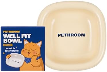 PETHROOM Well Fit Dog Bowl, Durable Ceramic Cat & Dog Food and Water Bowl by PETHROOM