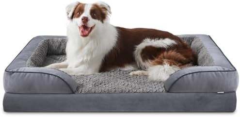 INVENHO Orthopedic Large Dog Bed, Washable Waterproof, Egg-Crate Foam Dog Couch Bed with Washable Removable Cover, Waterproof Lining and Nonskid Bottom by INVENHO