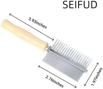 Professional Metal Dog Grooming Comb | 3 PCS Wooden Handled Pet Comb for Dogs and Cats | Removes Tangles, Dematting, Detangling | Great for Matted Hair - Image 2