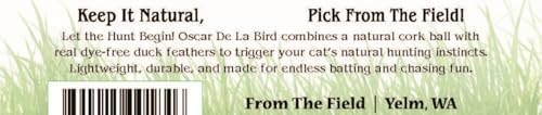 from The Field | Oscar De La Bird Cat Toy | Cork Ball & Dye-Free Feathers - Image 3