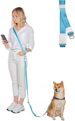 SVD.PET 4-in-1 Hands Free Dog Leash, Versatile Crossbody Dog Leash with Easy Release Buckle, Adjustable Waist Fit for Walking, Jogging and Running Your Pet (Sky Blue) by SVDPET