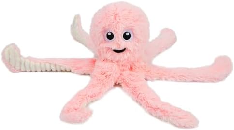 Best Pet Supplies Interactive Squeaky Dog Chew Toy, Ideal Dog Toys for Chewers, Small, Medium & Large Dogs, and Fetch Lovers - Octomutant (Pink), Large by BestPetSuppliesLLC