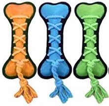 Multipet Cross-Ropes Bone Tough Dog Toy, 11.5" Assorted Colors (3 Pack)