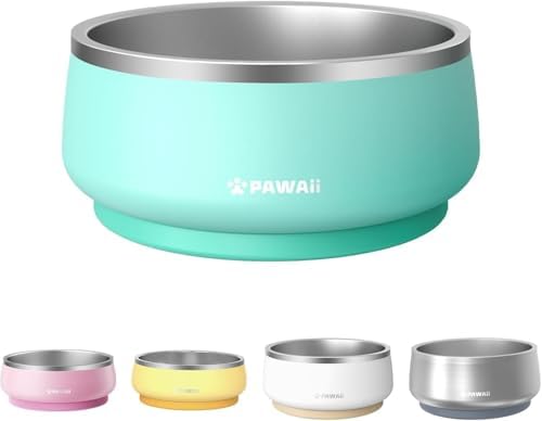 Pawaii Dog Bowl,34 oz Stainless Steel Food and Water Bowl,ID Tag,1 Pack by Pawaii