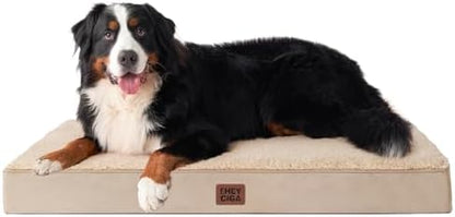 EHEYCIGA Orthopedic Dog Bed Large with Removable Washable Cover, 50IN Khaki by EHEYCIGA