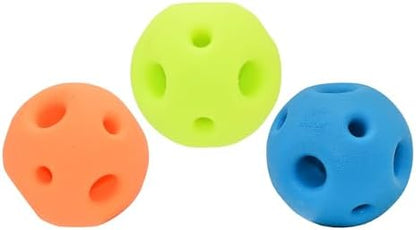 Multipet Breeze Balls for Dog - Bevel Tech Interactive Dog Toy w/Holes for Breathing - Flotable Ball for Dogs - Pet Toy for Chewing & Playing (1 Count, 3”, Random Color Surprise) by Multipet