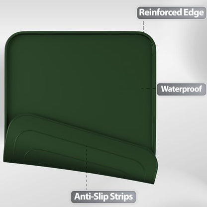 Silicone Dog Cat Food Mat Extra Thick Raised Edge, 20"x14" Dark Olive - Image 6