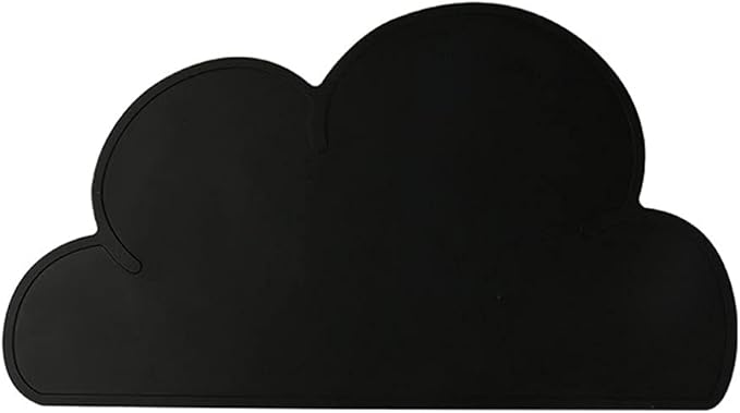 Love Dream Silicone Pet Feeding Food Mat Dog Cat Placemat Mat with Raised Edge, Anti-Slip Waterproof Pet Bowl Mats Pet Food Tray (Black)