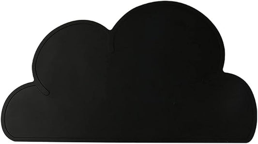 Love Dream Silicone Pet Feeding Food Mat Dog Cat Placemat Mat with Raised Edge, Anti-Slip Waterproof Pet Bowl Mats Pet Food Tray (Black)