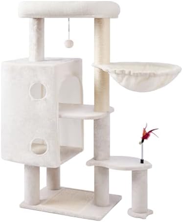 HUITREE 45in Cat Tree Tower with Big Condo for Indoor Cats,Cat Tower with Scratching Post,Scratching Board and Cat Toys,Multi-Level,Small Space,Transformer Cat Tree (336B) - Image 2