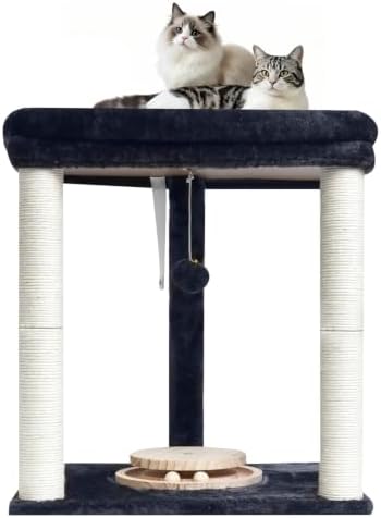 Small Cat Tree with Large Top Perch & Cat Ball Track Toy, Indoor Cat Tower by SIYIPURR