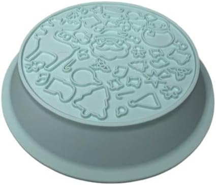 Snowman/Christmas 2-in-1 Silicone Slow Feeder & Licking Mat - BPA Free, Dishwasher Safe, 500ml Capacity, Perfect for Dogs & Cats (Ice Blue)