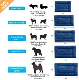 Dog Crate Pad Washable Dog Bed for Crate Medium Cozy Mat 30-Inch Navy Blue - Image 2