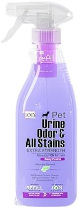 Superior Next-Gen Advanced ION Formula. 2-for-1 Bottle (Free Refill). Pet Urine, Odor & All Stains. Extra Strength, Unmatched Stain & Odor Remover. Patented | Non-Toxic | Eco-Friendly | Made in USA by IONFusion