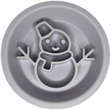 Snowman/Christmas 2-in-1 Silicone Slow Feeder & Licking Mat - BPA Free, Dishwasher Safe, 500ml Capacity, Perfect for Dogs & Cats (Pastel Lavender)