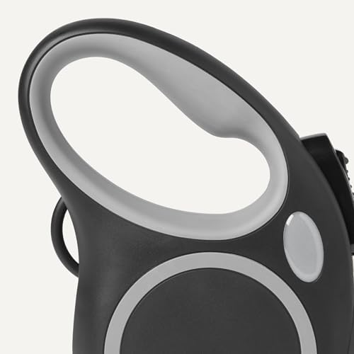 Amazon Basics Reflective Retractable Dog Leash, 16.4 Ft Tape Leash for Dogs Up to 110 Lbs, Non-Slip Comfort Grip, Quick-Lock, Large, Black - Image 4