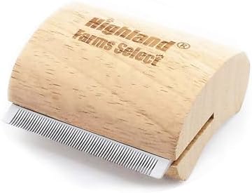 Deshedding Grooming Tool for Dogs, Cats & Horses, Ergonomic Design Wood Groom Brush, Professional Pet Groomer, Painlessly Remove for Short & Long Hair, Fur & Dirt - 2.5 Inches by Highland+Farms+Select