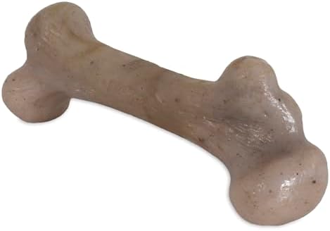 Pet Qwerks Dinosaur BarkBone - Nylon Dog Bone for Aggressive Chewers - Bacon Flavor - 8.5" by PetQwerks