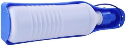 Pet Dog Travel Water Bottle Foldable Dog Water Dispenser Portable Dog Water Bottle with Drinking and Feeding Function(500ML-Blue) - Image 2