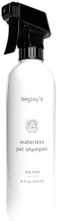 Begley's No Rinse Waterless Pet Shampoo, Bathless Cleaning, Deodorizing, and Odor Removal for a Shiny, Fresh Smelling Coat - Effective for Dogs, Puppies, and Cats - Fresh Tea Tree Scent by Begleys