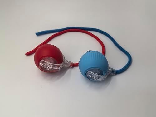 Interactive Cat Toys Ball for Indoor Cats, Automatic Self-Rolling, Motion-Activated, Bird Chirping Cats Dogs Ball Toy with Elastic Mesh Tail, Cat Enrichment Toys for Indoor Cats (Red+Blue) - Image 3
