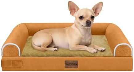NANUYA Orthopedic Dog Bed for Small Dogs, 24 x 16 Inch, Orange by Nanuya