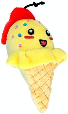 PetSport Tiny Tots Foodies Ice Cream - Ice Cream Dog Toy, Stuffed Animal Toy with Squeaker for Small Dogs, Interactive Puppy Squeaky Plush - 5 Inch