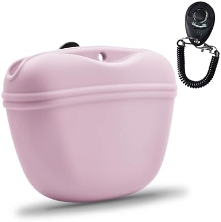 AUDWUD Silicone Dog Treat Pouch with Clicker Magnetic Closure Secure Clip by AUDWUD
