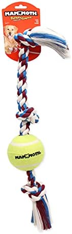 Mammoth Flossy Chews Color 3 Knot Tug w/Large Tennis Ball – Premium Cotton-Poly Tug Toy for Dogs – Interactive Dog Tug Toy – Rope Dog Toy with Tennis Ball for Large Dogs - 24” - Image 2