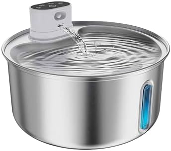 Stainless Steel Cat Water Fountain Indoor 5.5L Wireless Pet Water Fountain with Motion Sensor for Cats &Dog Pet Water Dispenser by Unknown