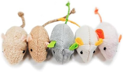 Shudyear cat Toys 5pcs Mouse Toys, Interactive Catnip Animal Toys for Indoor Kittens to Eliminate Boredom for Bored Indoor Cats (5pc) by Shudyear