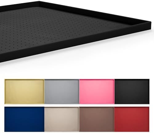 Hubulk Dog Feeding Mat,100% Waterproof Food Grade Silicone Pet Food and Water Bowl Placemat,Dishwasher, High Raised Edge to Prevent Spills,Nonslip Tray to Stop Messes on Floor（28"x18"x0.8", Black） by Hubulk