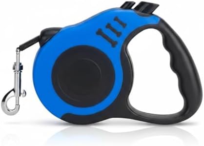Retractable Dog Leash Features a Durable 16.5 ft (5 m) Tape for Pets up to 33 lbs, with a Smooth one-Button Brake and Lock System and an Ergonomic, Anti-Slip Handle for Safe, Controlled Walks by Unknown