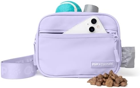 Pup Culture Dog Treat Pouch with Poop Bag Dispenser and Removable Treat Pouch | Cross Body Dog Walking Bag | The Perfect Puppy Training Tool and Even Better Gift by PupCulture