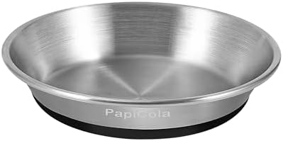 Stainless Steel Cat Bowl 1PC, Non-Slip cat Food Dish, Metal Cat Bowl by PapiCola