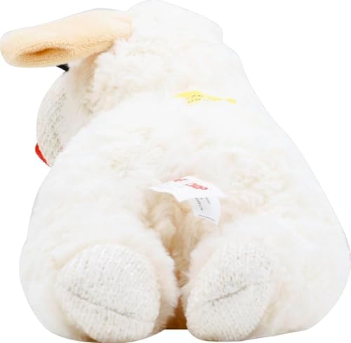 Multipet Lamb Chop Dog Plush Toy - Squeaky Toy for Small & Medium Dogs - Extra Soft Plush - Stuffed Animal for Cuddling & Playing (10",Cream,5 Squeakers),(Pack of 2)