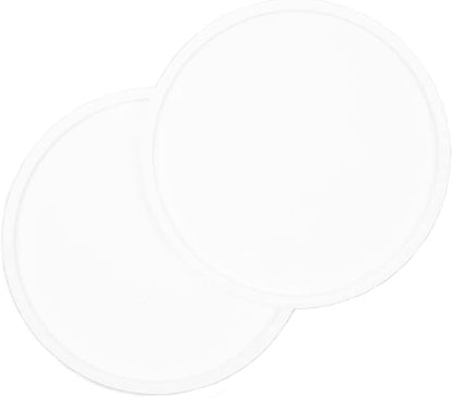 Waggo Habit Silicone Dog Placemat – Set of 2 Modern Heavyweight Silicone Dog Food Mats, Dishwasher Safe, Non-Slip, Solid Color – White (Small, 6")