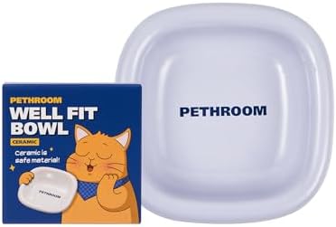 PETHROOM Well Fit Dog Bowl, Durable Ceramic Cat & Dog Food and Water Bowl by PETHROOM