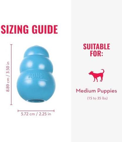 KONG Puppy, Natural Rubber Teething Chew Toy, for Medium Puppies, Blue - Image 5