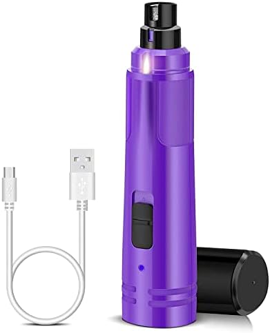 Casfuy Dog Nail Grinder with LED Light - Upgraded 2-Speed Electric Pet Nail Trimmer Powerful Painless Paws Grooming & Smoothing for Small Medium Large Dogs & Cats (Purple) by casfuy