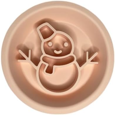 Snowman/Christmas 2-in-1 Silicone Slow Feeder & Licking Mat - BPA Free, Dishwasher Safe, 500ml Capacity, Perfect for Dogs & Cats (Pale Pink)