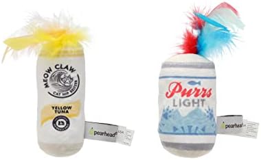 Pearhead Pet Crinkle, Feather, Catnip, and Teaser Pawty Time Cat Toy Set by Pearhead