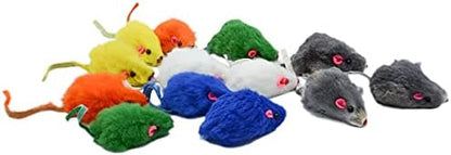 20 PCS Furry Squeak Mouse Rattle Sound Plush Mice Fur Interactive Catch Play Catcher Pet Kitten Cat Toys (Random Color) - Image 5