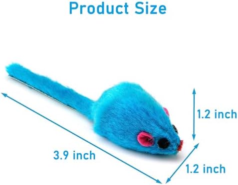 12PCS Cat Mouse Toys, Faux Fur Interactive Catnip Mice - Image 5